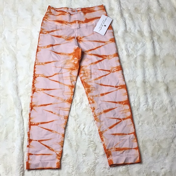 Spiritual Gangster orange Tie Dye High Rise Cropped Leggings Size XS/S - Picture 2 of 5